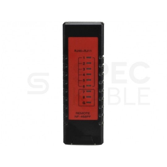 Tester kabli sieciowych LAN RJ45 PoE + RJ12 / RJ11 z diodami LED czerwony