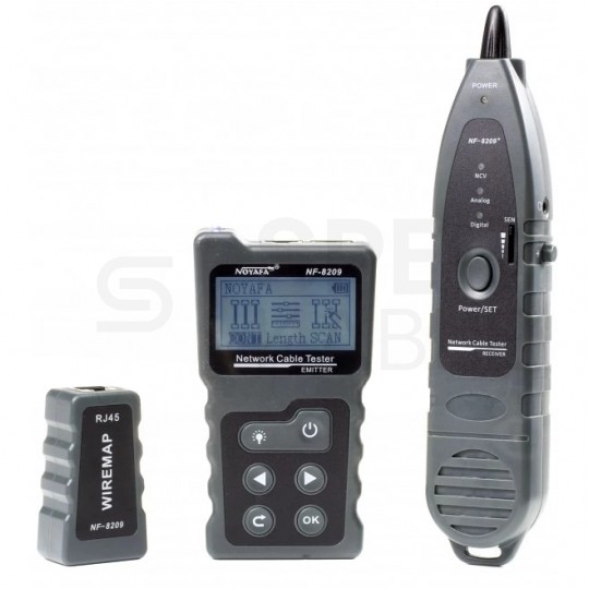 Tester kabli sieciowych LAN RJ45 PoE z pomiarem długości przewodów LCD NF-8209