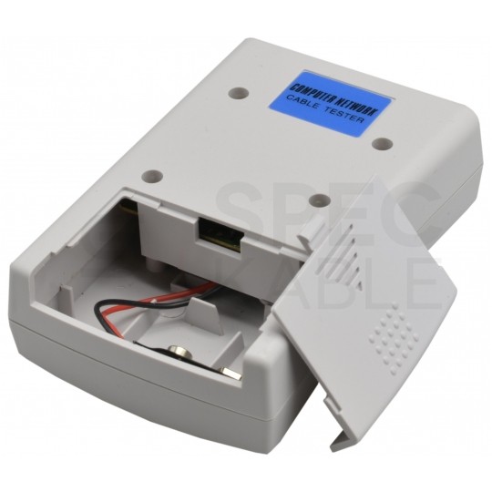 Tester kabli sieciowych LAN RJ45 + RJ12 / RJ11 z diodami LED czarny