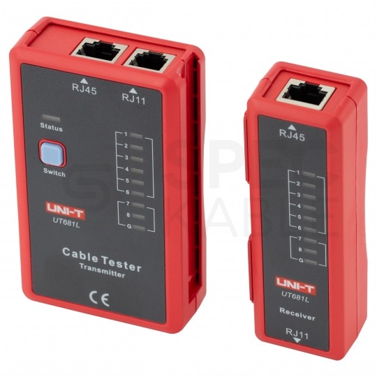 Tester kabli sieciowych LAN RJ45 + RJ12 / RJ11 z diodami LED UNI-T UT681L