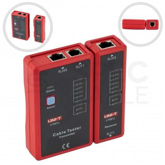 Tester kabli sieciowych LAN RJ45 + RJ12 / RJ11 z diodami LED UNI-T UT681L
