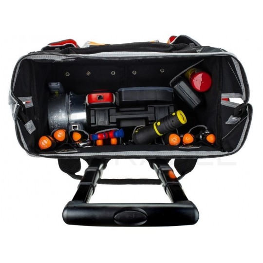 Torba monterska narzędziowa na kółkach ze wzmocnieniem i telekopowym uchwytem 6+11 kieszeni NEO 84-302