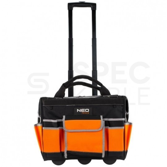 Torba monterska narzędziowa na kółkach ze wzmocnieniem i telekopowym uchwytem 6+11 kieszeni NEO 84-302