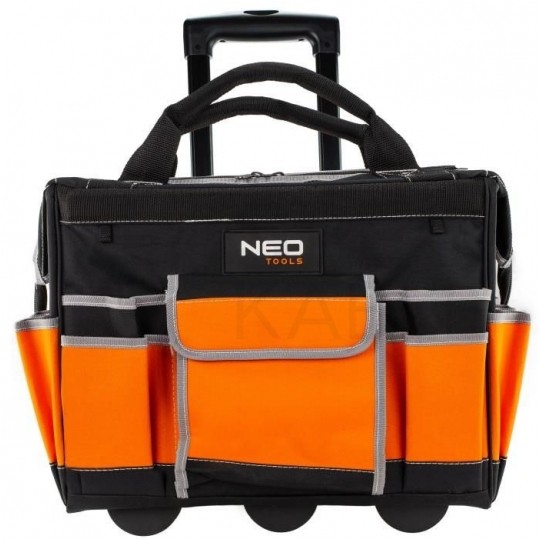 Torba monterska narzędziowa na kółkach ze wzmocnieniem i telekopowym uchwytem 6+11 kieszeni NEO 84-302