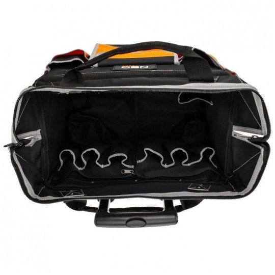 Torba monterska narzędziowa na kółkach ze wzmocnieniem i telekopowym uchwytem 6+11 kieszeni NEO 84-302