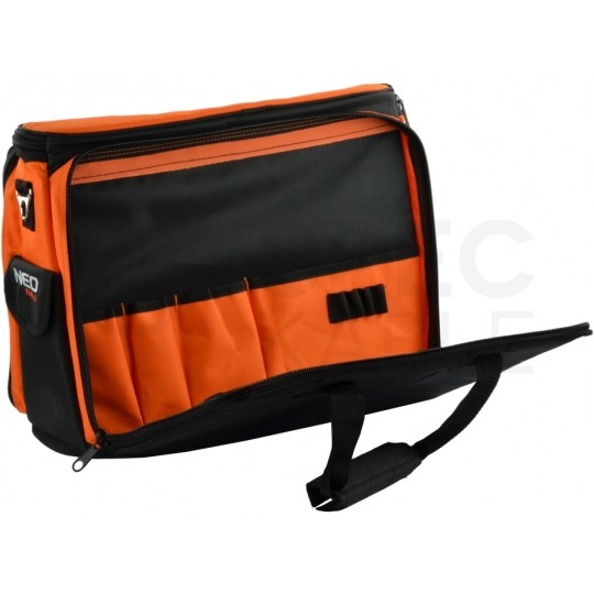 Torba narzędziowa monterska ze wzmocnieniem i organizerem 17+2 kieszeni, na ramię NEO 84-308