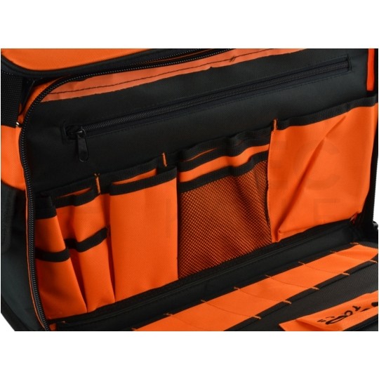 Torba narzędziowa monterska ze wzmocnieniem i organizerem 17+2 kieszeni, na ramię NEO 84-308
