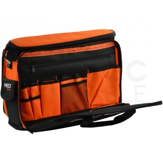 Torba narzędziowa monterska ze wzmocnieniem i organizerem 17+2 kieszeni, na ramię NEO 84-308