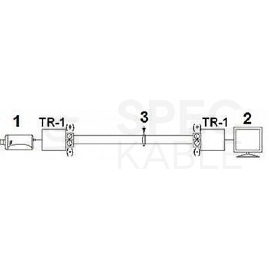 Transformator wideo TR-1CD 8Mpx 4K BNC BNC na kabel UTP Komplet
