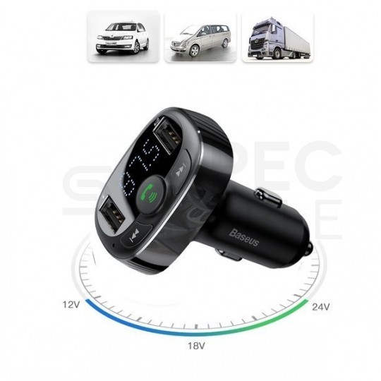 Transmiter radiowy FM Bluetooth z ładowarką USB 3.4A Baseus