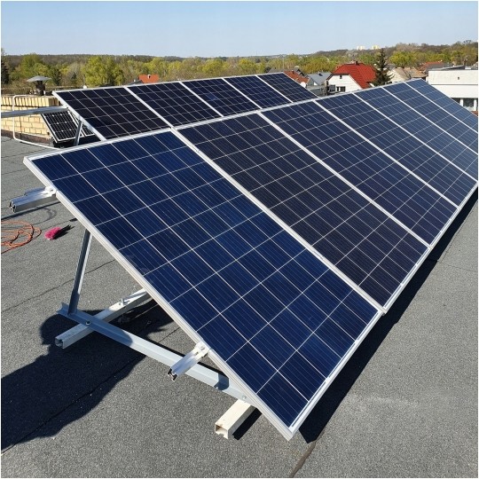 Trójkąt montażowy do paneli PV pionowy kąt 15 stopni + 3 śruby M10x20mm