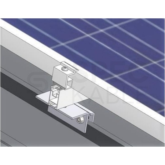 Uchwyt dachówkowy R1 do mocowania szyn montażowych paneli PV na dachach pokrytych blachą na rąbek stojący
