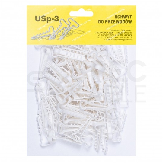 Uchwyt kablowy owalny wbijany USP-3 do kabli płaskich YDYp (4x1,5-4x2,5) 100szt.