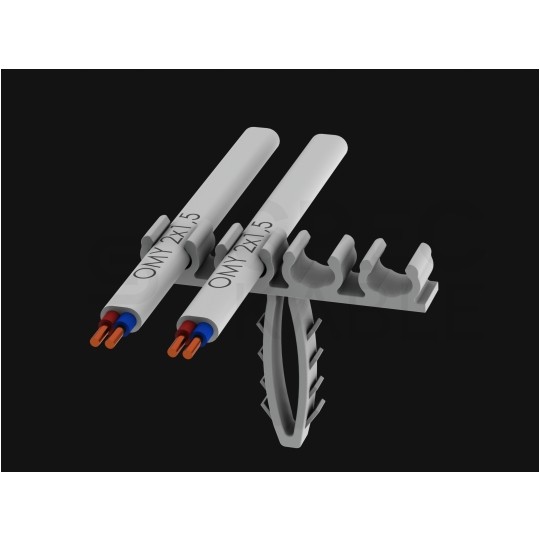 Uchwyt kablowy poczwórny szybki montaż do kabli okrągłych (6-9mm) APP-02/4 50szt.