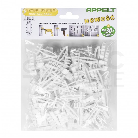 Uchwyt kablowy podwójny szybki montaż do kabli okrągłych (4-6mm) APP-03/2 100szt.