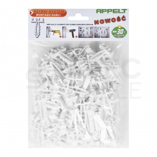 Uchwyt kablowy podwójny szybki montaż do kabli okrągłych (6-9mm) APP-02/2 100szt.