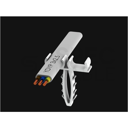 Uchwyt kablowy podwójny szybki montaż do kabli płaskich (8/12mm) APP-01/2 100szt.