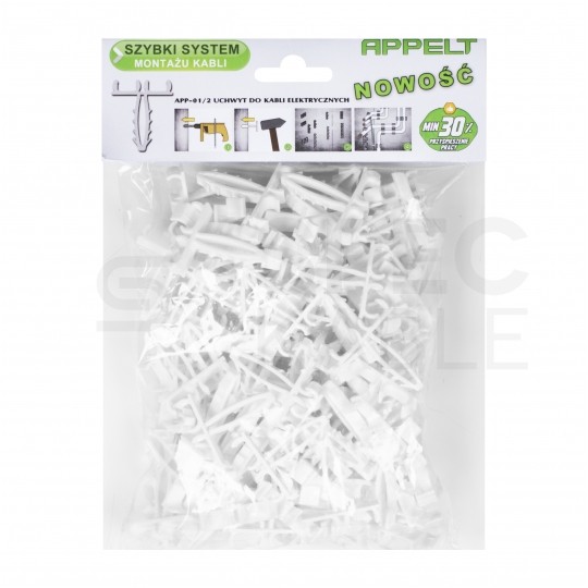 Uchwyt kablowy podwójny szybki montaż do kabli płaskich (8/12mm) APP-01/2 100szt.