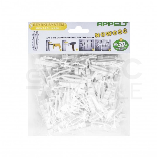 Uchwyt kablowy pojedynczy szybki montaż do kabli okrągłych (4-6mm) APP-03/1 100szt.
