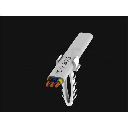 Uchwyt kablowy pojedynczy szybki montaż do kabli płaskich (8/12mm) APP-01/1 100szt.