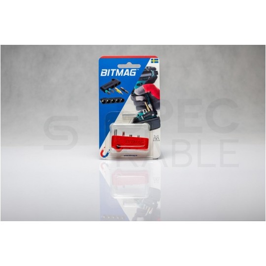 Uchwyt kompozytowy magnetyczny magazynek na bity czerwony BITMAG