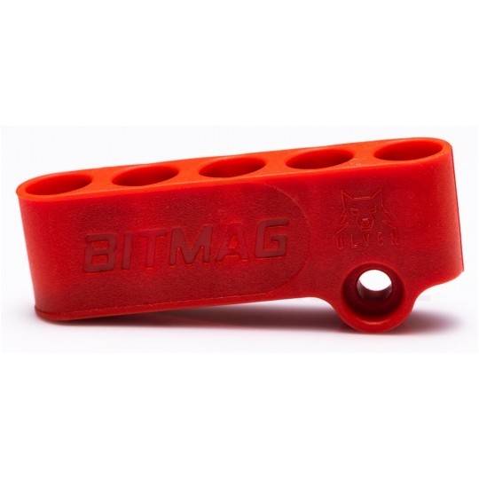Uchwyt kompozytowy magnetyczny magazynek na bity czerwony BITMAG