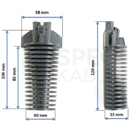 Uchwyt odciągowy dla kabli samonośnych okrągłych (3-7mm) 3kN z linką uchwytu 240mm fi:2,5mm TELCOLINE