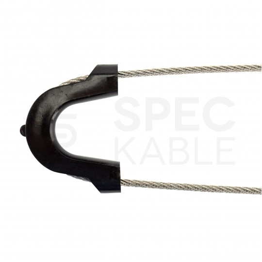 Uchwyt odciągowy dla kabli samonośnych okrągłych (3-7mm) 3kN z linką uchwytu 380mm fi:2,5mm TELCOLINE