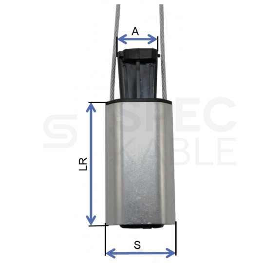 Uchwyt odciągowy dla kabli samonośnych okrągłych (8-12mm) 15kN z linką uchwytu 380mm fi:3,83mm TELCOLINE