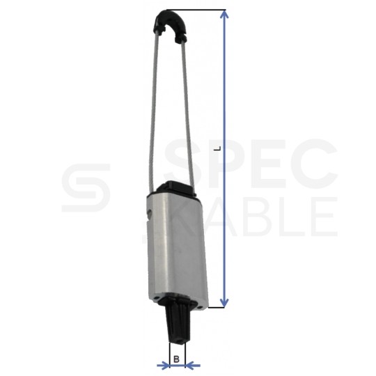 Uchwyt odciągowy dla kabli samonośnych okrągłych (8-12mm) 15kN z linką uchwytu 380mm fi:3,83mm TELCOLINE