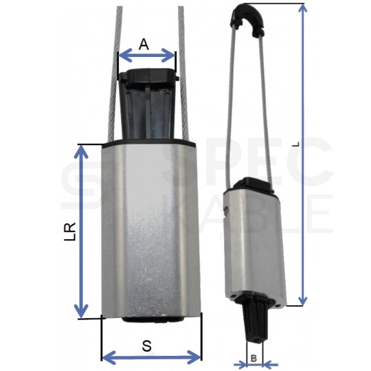 Uchwyt odciągowy dla kabli samonośnych okrągłych (8-12mm) 15kN z linką uchwytu 380mm fi:3,83mm TELCOLINE