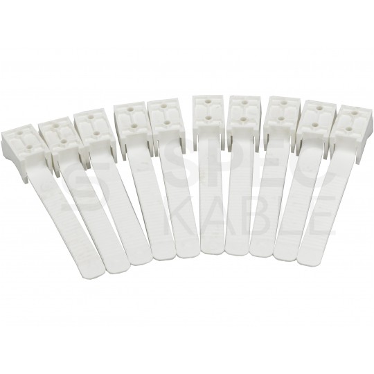 Uchwyt paskowy UP-50 biały opaska fi:30-50mm do kabli i rur instalacyjnych RLm 10szt.