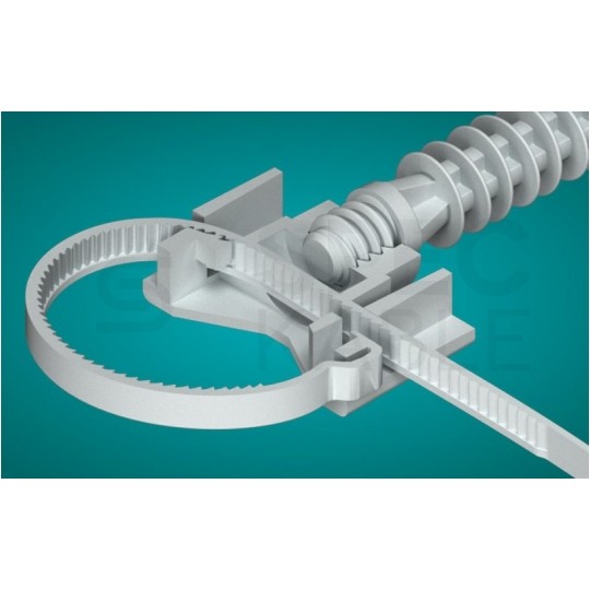 Uchwyt paskowy UZP 32-60C czarny opaska fi:32-60mm do kabli i rur instalacyjnych RLm 20szt.