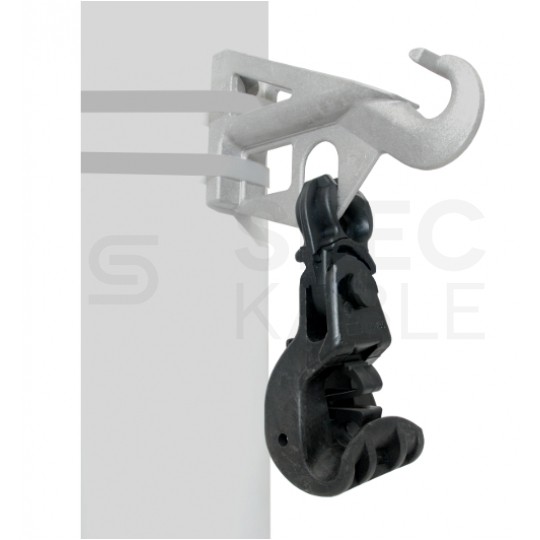 Uchwyt przelotowy do podwieszania kabli samonośnych okrągłych 8-14mm 6kN, odporny na UV TELCOLINE