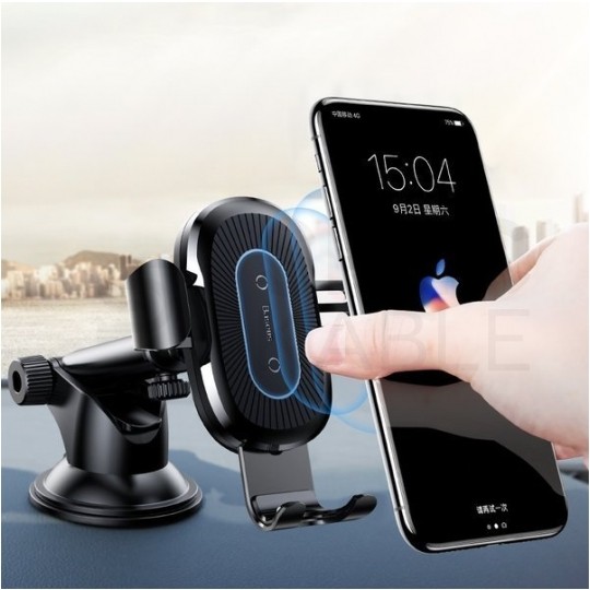 Uchwyt samochodowy grawitacyjny na telefon mocowany na przyssawke z ładowarką indukcyjna Osculum Baseus