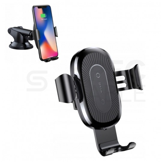 Uchwyt samochodowy grawitacyjny na telefon mocowany na przyssawke z ładowarką indukcyjna Osculum Baseus