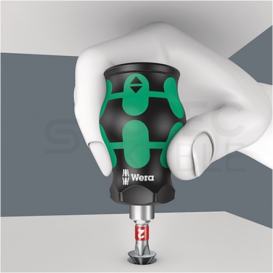 Uchwyt z magazynkiem Stubby + 6 bitów 1/4" 2 WERA