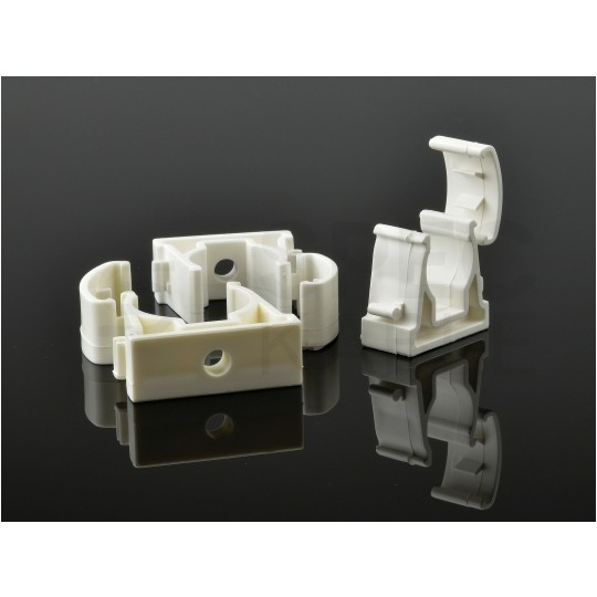 Uchwyt zamykany UZ-18 biały do rur elektroinstalacyjnych gładkich RLm-18 i peszli PUDEŁKO 100szt.