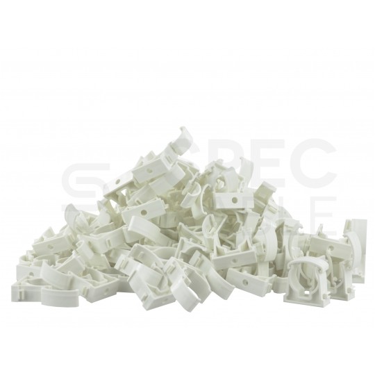 Uchwyt zamykany UZ-18 biały do rur elektroinstalacyjnych gładkich RLm-18 i peszli PUDEŁKO 100szt.