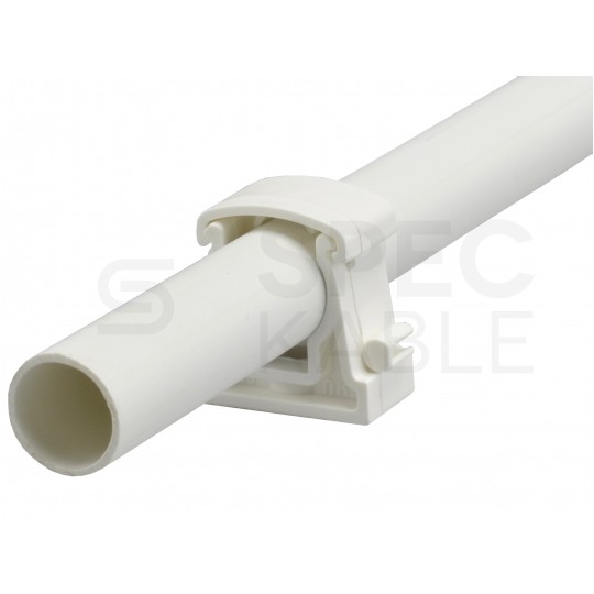 Uchwyt zamykany UZ-18 biały do rur elektroinstalacyjnych gładkich RLm-18 i peszli PUDEŁKO 100szt.