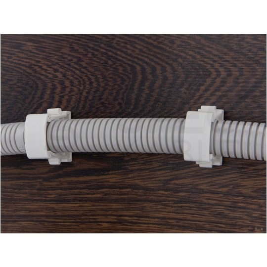 Uchwyt zamykany UZ-20 biały do rur elektroinstalacyjnych gładkich RLm-20 i peszli KOMPLET 5szt.