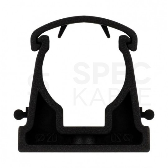 Uchwyt zamykany UZ-20 czarny do rur elektroinstalacyjnych gładkich RLm-20 i peszli PUDEŁKO 100szt.