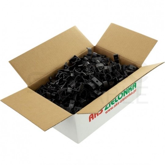 Uchwyt zamykany UZ-20 czarny do rur elektroinstalacyjnych gładkich RLm-20 i peszli PUDEŁKO 100szt.