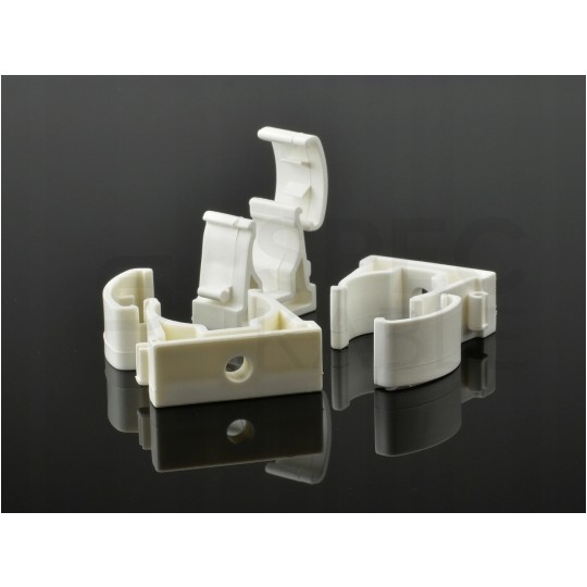 Uchwyt zamykany UZ-22 biały do rur elektroinstalacyjnych gładkich RLm-22 i peszli KOMPLET 5szt.