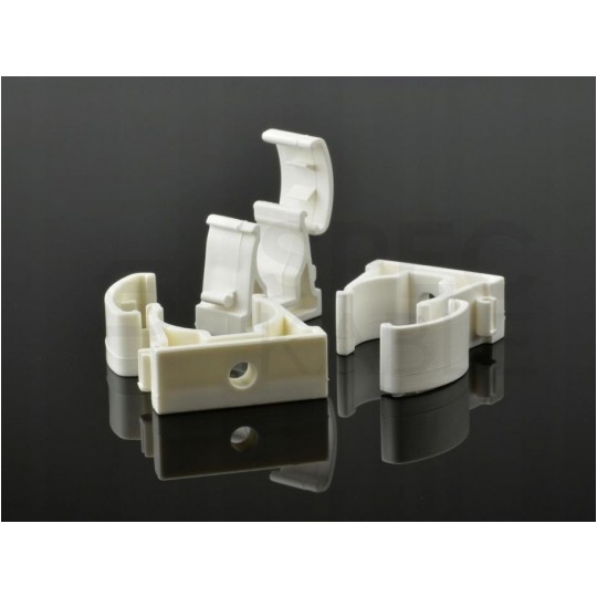 Uchwyt zamykany UZ-22 biały do rur elektroinstalacyjnych gładkich RLm-22 i peszli PUDEŁKO 100szt.