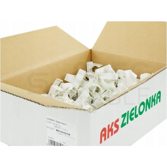 Uchwyt zamykany UZ-22 biały do rur elektroinstalacyjnych gładkich RLm-22 i peszli PUDEŁKO 100szt.