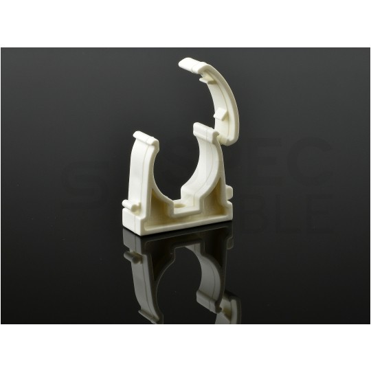 Uchwyt zamykany UZ-32 biały do rur elektroinstalacyjnych gładkich RLm-32 i peszli PUDEŁKO 100szt.