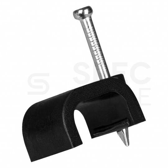 Uchwyty kablowe z gwoździem KLIP / FLOP 10x6mm czarne do kabli płaskich YDYp PAWBOL 100szt.