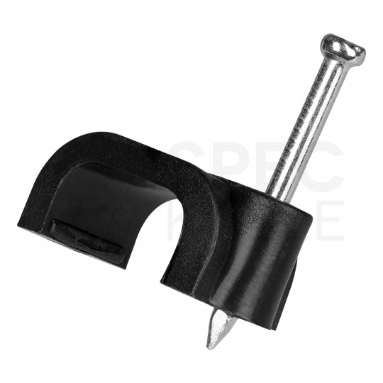 Uchwyty kablowe z gwoździem KLIP / FLOP 10x6mm czarne do kabli płaskich YDYp PAWBOL 100szt.