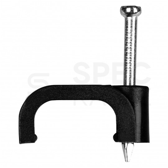 Uchwyty kablowe z gwoździem KLIP / FLOP 10x6mm czarne do kabli płaskich YDYp PAWBOL 100szt.